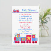Speelgoed Train Baby shower uitnodiging (Staand voorkant)
