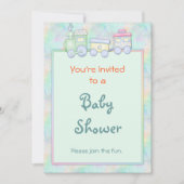 Speelgoed Train Baby shower uitnodiging (Voorkant)