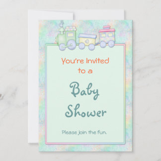 Speelgoed Train Baby shower uitnodiging
