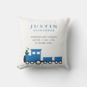 Speelgoed Train Birth Announcement Pillow Kussen (Voorkant)