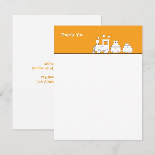 Speelgoed Train Birthday Hartelijk dank Bedankkaart (Voorkant / Achterkant)