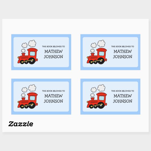 Speelgoed Train boek label stickers | Schoolmateri (Vel)