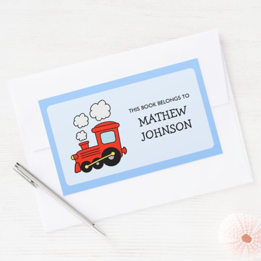 Speelgoed Train boek label stickers | Schoolmateri (Envelop)