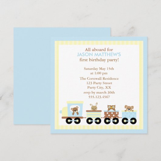 Speelgoed Train Kinderen van Birthday Kaart (Voorkant / Achterkant)