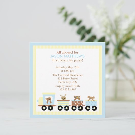 Speelgoed Train Kinderen van Birthday Kaart (Staand voorkant)