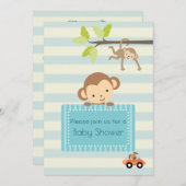 Speelgoed Train met Cute Animals Baby shower Invit Kaart (Voorkant / Achterkant)