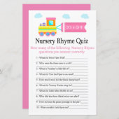 Speelgoed Train Nursery Rhyme Quiz baby shower gam (Voorkant / Achterkant)
