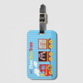 Speelgoed Train Peuter Jongen Verjaardag Blauw Bagagelabel (Voorkant (verticaal))