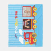 Speelgoed Train Peuter Jongen Verjaardag Blauw Fleece Deken (Voorkant)