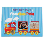 Speelgoed Train Peuter Jongen Verjaardag Blauw Groot Cadeauzakje (Voorkant)