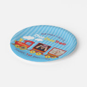 Speelgoed Train Peuter Jongen Verjaardag Blauw Papieren Bordje (Gekanteld)