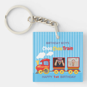 Speelgoed Train Peuter Jongen Verjaardag Blauw Sleutelhanger