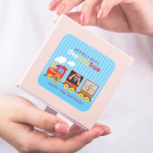 Speelgoed Train Peuter Jongen Verjaardag Blauw Vierkante Sticker
