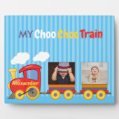 Speelgoed Train Peuter Jongens Verjaardag Blauw Fotoplaat (Voorkant)