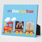 Speelgoed Train Peuter Jongens Verjaardag Blauw Fotoplaat (Zijkant)
