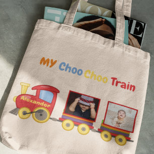 Speelgoed Train Peuter Jongens Verjaardag Blauw Tote Bag