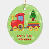 Speelgoed Trein, Baby's Eerste Kerstmis Keramisch Ornament (Links)