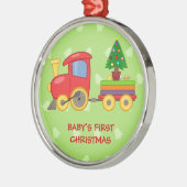 Speelgoed Trein, Baby's Eerste Kerstmis Metalen Ornament (Links)
