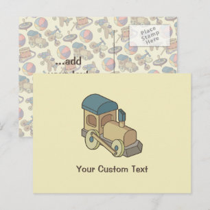 Speelgoed trein briefkaart