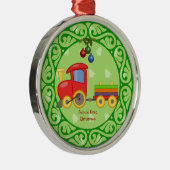 Speelgoed trein, eerste kerstmis baby metalen ornament (Rechts)