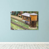 Speelgoed Trein Platform Watertoren Canvas Afdruk (Insitu (Houten vloer))