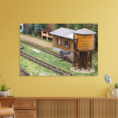 Speelgoed Trein Platform Watertoren Canvas Afdruk (Insitu (Woonkamer))