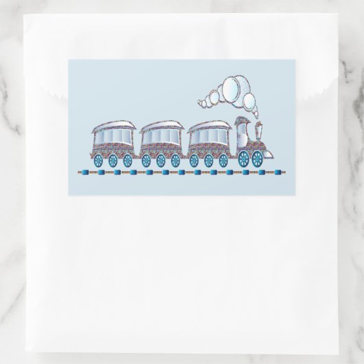 Speelgoed trein rechthoekige sticker (Tas)