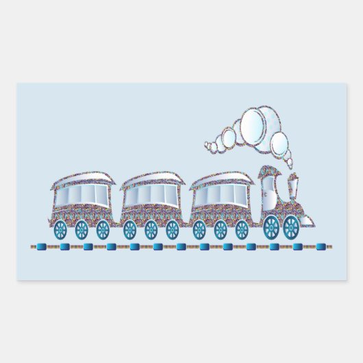 Speelgoed trein rechthoekige sticker (Voorkant)