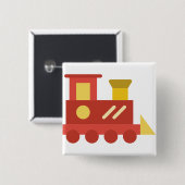 speelgoed trein vierkante button 5,1 cm (Voorkant /achterkant)