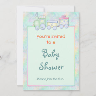 Speelgoed treinen Baby shower Kaart