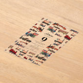  Speelgoed treinen met kleurrijke treinen op zater Acryl Uitnodigingen (Laagn)