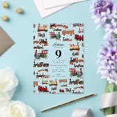  Speelgoed treinen met kleurrijke treinen op zater Acryl Uitnodigingen (Insitu (Huwelijk))