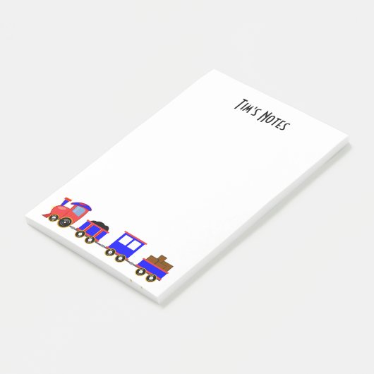 Speelgoed treinen na de introductie post-it® notes (Schuin)