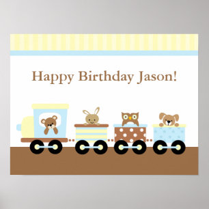 Speelgoed-treinen voor kinderwandkunst poster