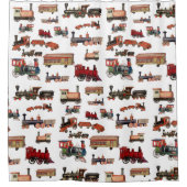  Speelgoed Treinkleurig treinpatroon Douchegordijn (Voorkant)