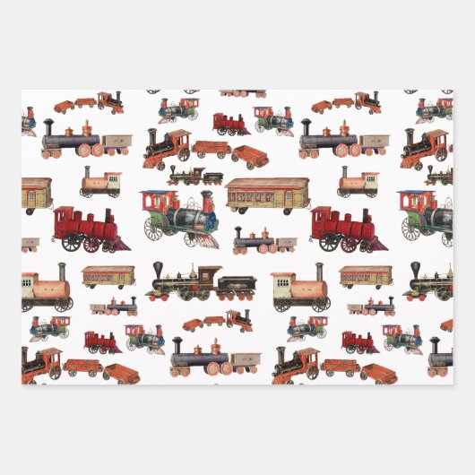  Speelgoed Treinkleurig treinpatroon Inpakpapier Vel (Voorkant 3)