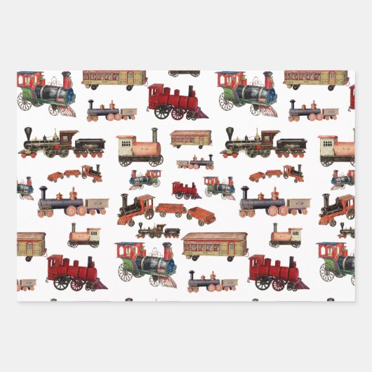  Speelgoed Treinkleurig treinpatroon Inpakpapier Vel (Voorkant 2)