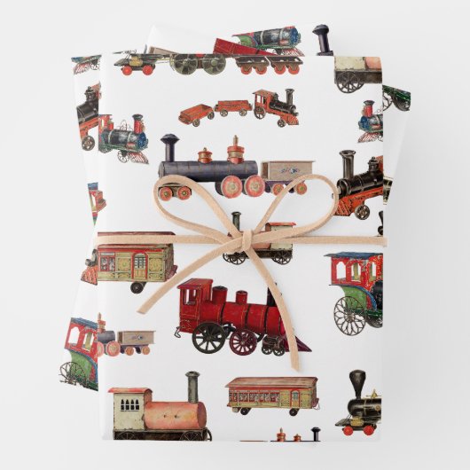  Speelgoed Treinkleurig treinpatroon Inpakpapier Vel (In situ)