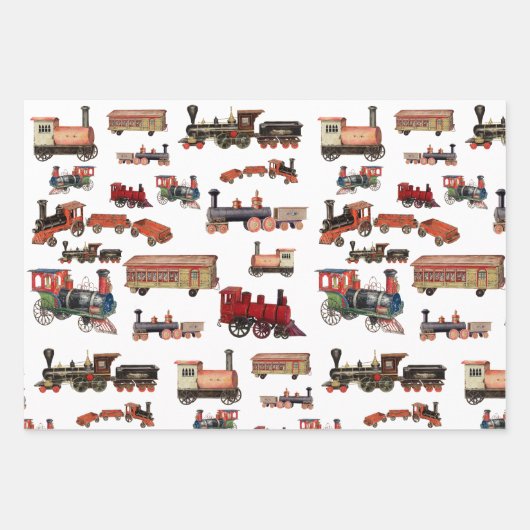  Speelgoed Treinkleurig treinpatroon Inpakpapier Vel (Voorkant)