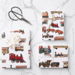 Speelgoed Treinkleurig treinpatroon Inpakpapier Vel<br><div class="desc">Een prachtig kleurrijk  treinpatroon voor speelgoed. Een perfect ontwerp voor treinliefhebbers,  treinverzamelaars,  stoomtreinliefhebbers,  enz. illustraties van de waterverf van retro-antiek treinen en rijtuigen in verschillende modellen,  maten en kleuren.</div>