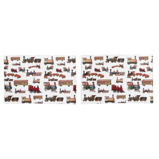 Speelgoed Treinkleurig treinpatroon Kussensloop (Voorkant-Set)