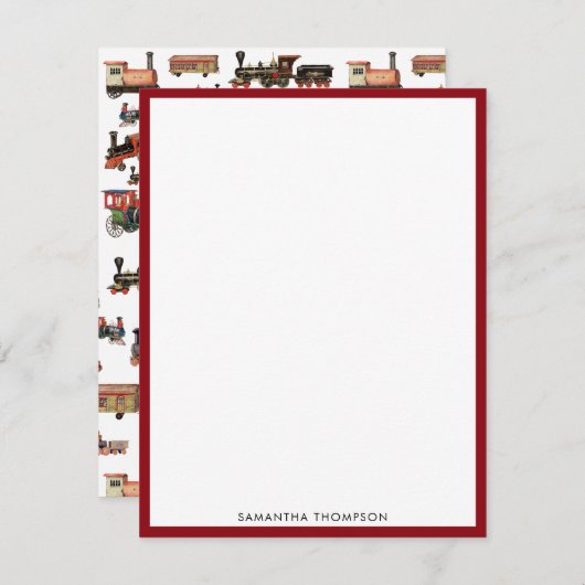 Speelgoed Treinkleurig treinpatroon Notitiekaartje (Voorkant / Achterkant)