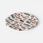  Speelgoed Treinkleurig treinpatroon Papieren Bordje (Gekanteld)
