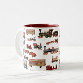  Speelgoed Treinkleurig treinpatroon Tweekleurige Koffiemok (Voorkant links)
