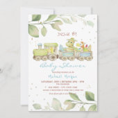 Speelgoed-treinstation op Baby shower Kaart (Voorkant)