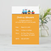 Speelgoed-treinvervoer Birthday Thema Uitnodiging  (Staand voorkant)