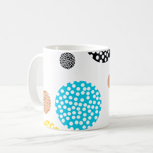 Speelgoed, trendy, cool, leuk, modern gestippelde koffiemok (Voorkant links)