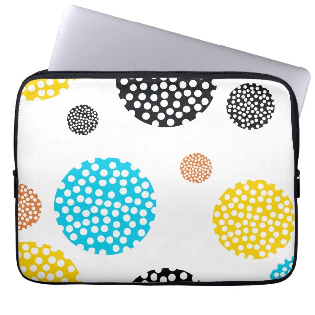 Speelgoed, trendy, cool, leuk, modern gestippelde  laptop sleeve (Voorkant)