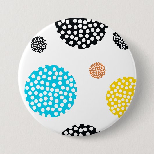 Speelgoed, trendy, cool, leuk, modern gestippelde ronde button 7,6 cm (Voorkant)