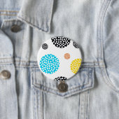Speelgoed, trendy, cool, leuk, modern gestippelde ronde button 7,6 cm (In situ)
